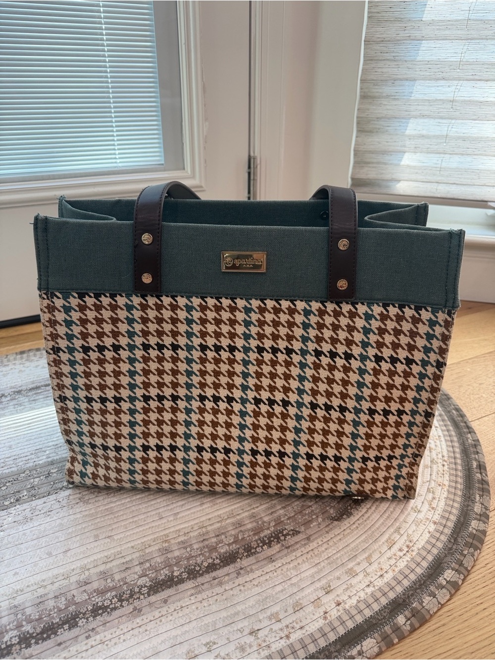 Spartina 449 Structured Tote in Teal Brown